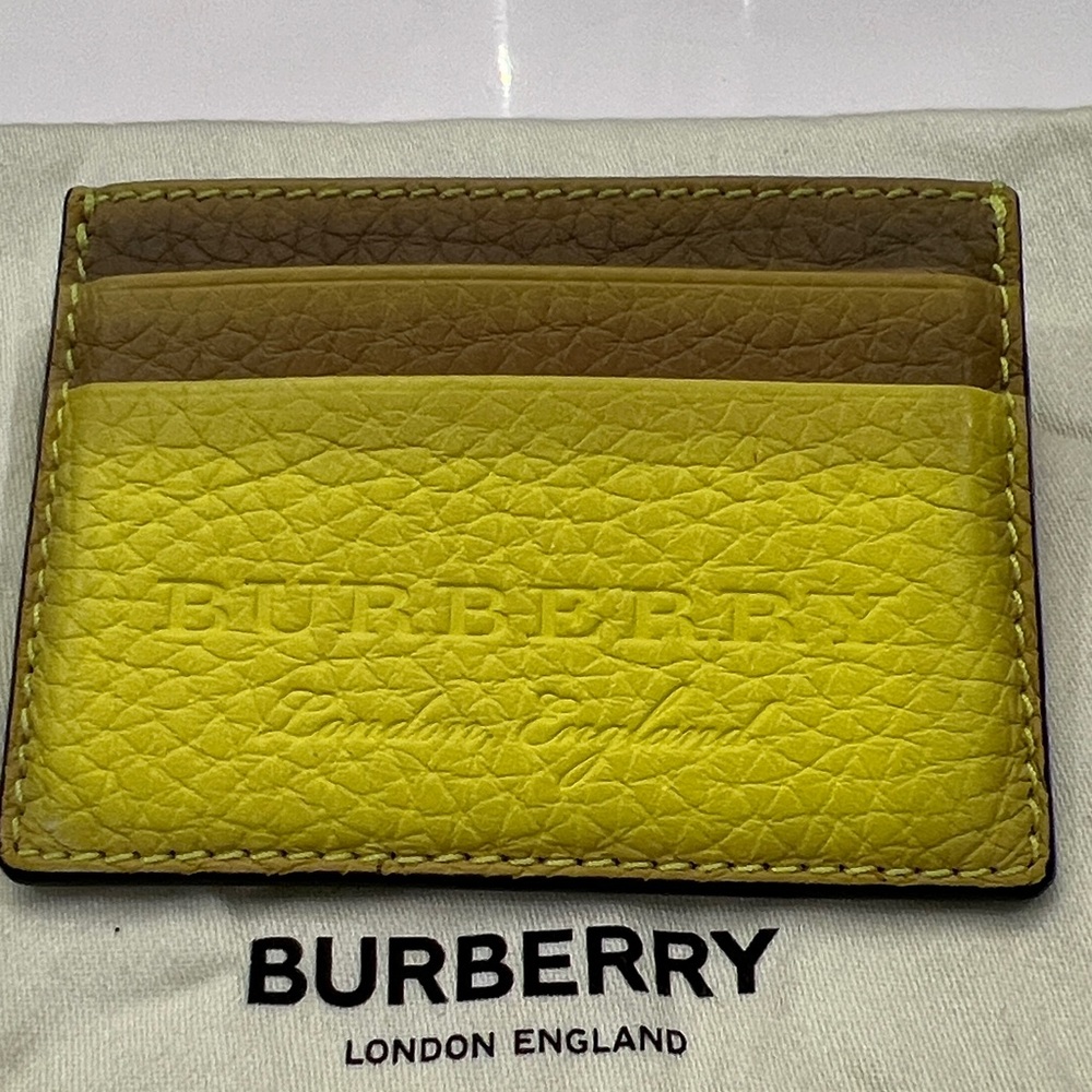 Burberry Two-Tone Yellow and Brown Card Holder